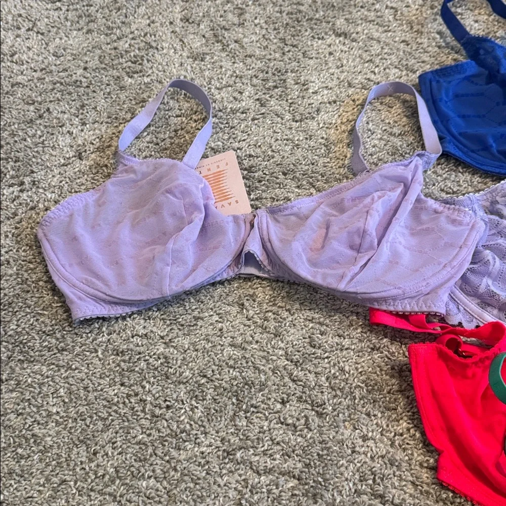 Multi-Color Lace Underwire Bra - Bright Pink, Blue, Green, Lavender, Yellow - Picture 2 of 4